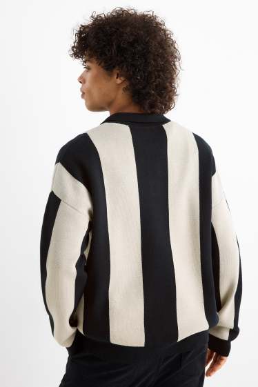 Hombre - Jersey - de rayas - negro / beis