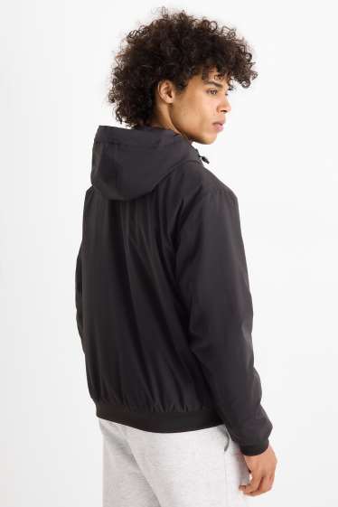 Pánské - Bunda s kapucí - s výplní - černá