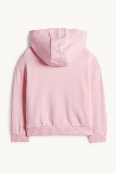 Kinder Mädchen - Herz - Sweatjacke mit Kapuze - pink