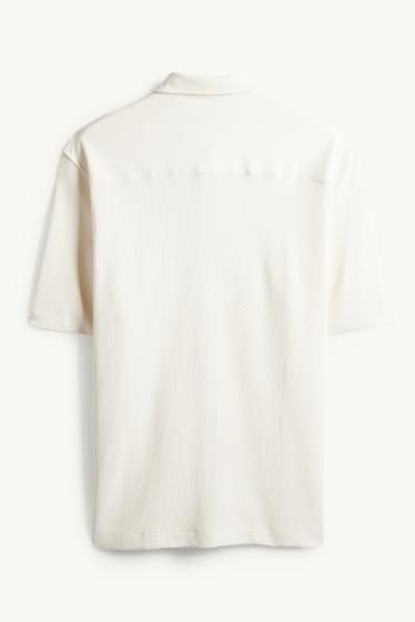 Home - Camisa - regular fit - Kent - texturada - blanc trencat