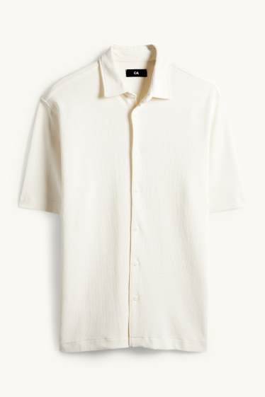 Home - Camisa - regular fit - Kent - texturada - blanc trencat