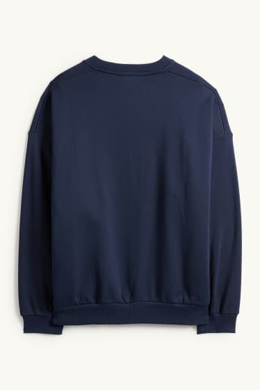 Femei - Bluză de molton supradimensionată - albastru închis