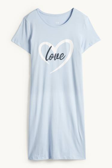 Damen - Nachthemd - hellblau