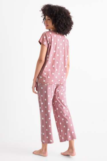 Dames - Pyjama - met stippen - roze