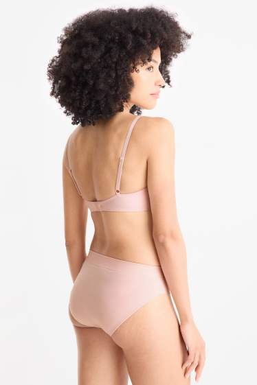 Dames - Set van 2 - BH zonder beugels - voorgevormd - roze / blauw