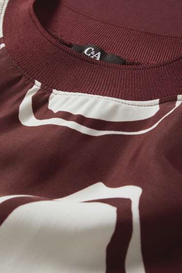 Damen - T-Shirt - Relaxed Fit - geblümt - braun / beige