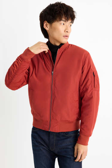 Men - Bomber jacket - lined - red