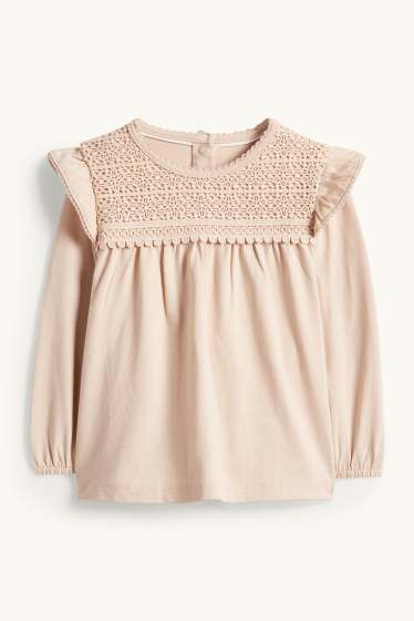 Baby Mädchen - Blümchen - Baby-Outfit - 3 teilig - beige