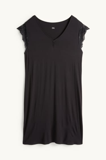 Dona - Camisa de dormir de viscosa - negre