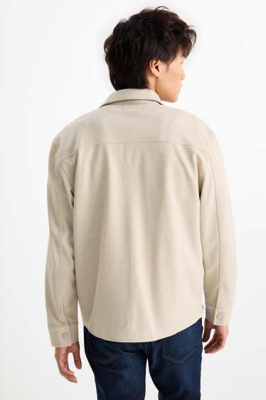 Uomo - Giacca a camicia - relaxed fit - collo all'italiana - beige chiaro
