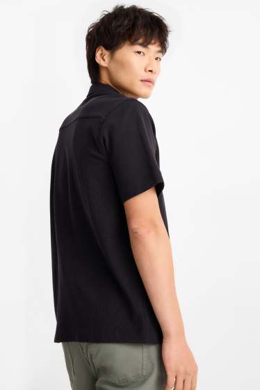 Home - Camisa - regular fit - Kent - texturada - negre