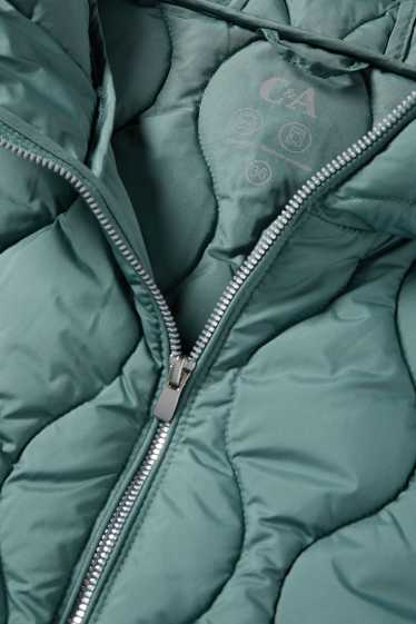 Dames - Gewatteerde jas met capuchon - petrol