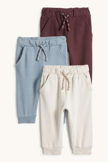 Baby Buben - Multipack 3er - Baby-Jogginghose - blau / beige