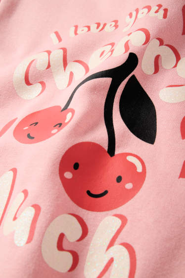 Kinder Mädchen - Kirsche - Sweatshirt - rosa