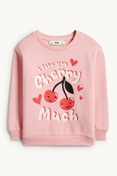 Kinder Mädchen - Kirsche - Sweatshirt - rosa