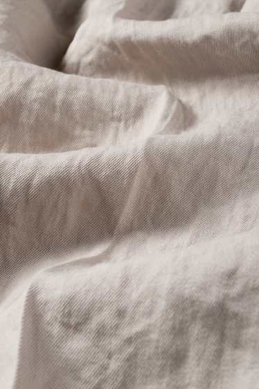 Damen - Stoffhose - Mid Waist - Wide Leg - hellbeige