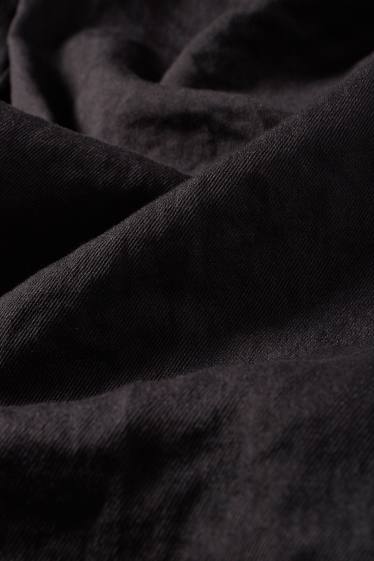 Femei - Pantaloni de stofă - talie medie - wide leg - negru