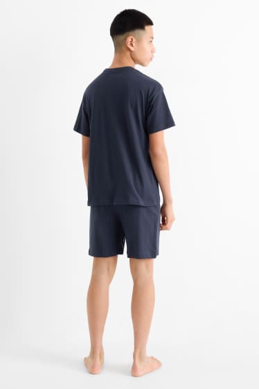 Copii - Băieți - Fall Guys - pijama scurtă - 2 piese - albastru închis