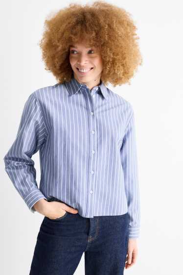 Femmes - Chemisier - à rayures - bleu
