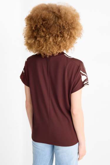 Damen - T-Shirt - Relaxed Fit - geblümt - braun / beige