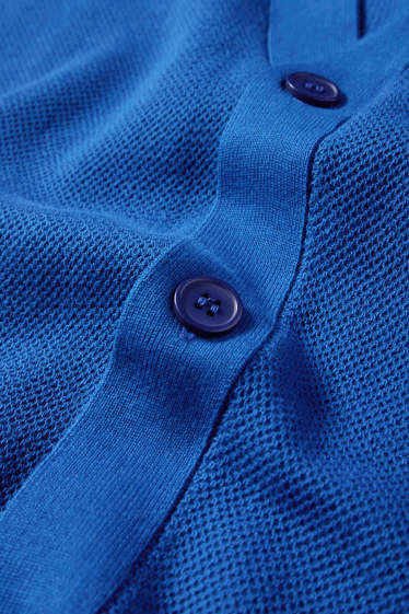 Bărbați - Cardigan tricotat - structurat - albastru închis