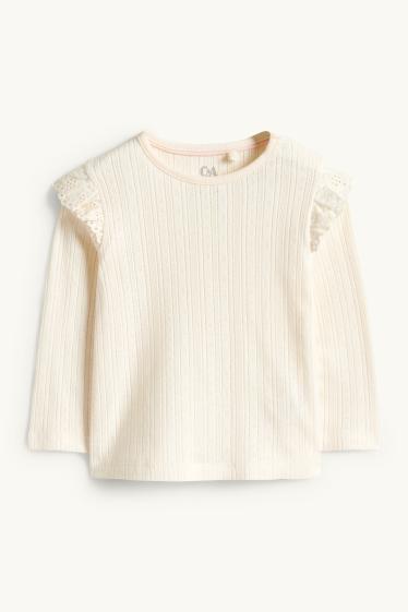 Baby Mädchen - Blümchen - Baby-Outfit - 2 teilig - jeansblau