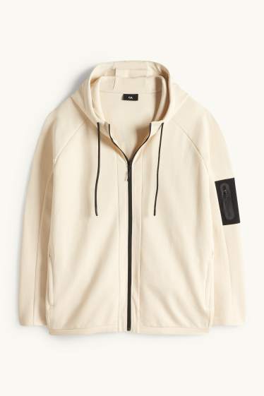 Herren - Sweatjacke mit Kapuze - hellbeige