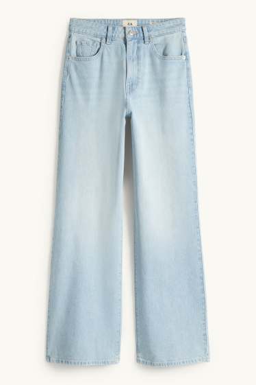 Femmes - Wide leg jean - high waist - jean bleu clair