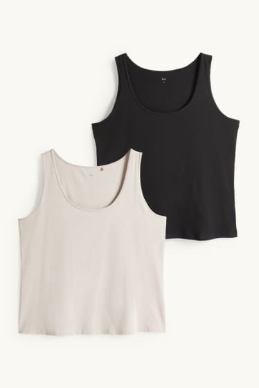 Femmes - Lot de 2 - tops - noir / gris