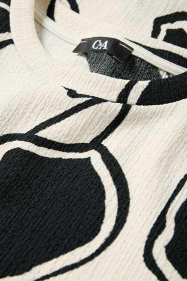 Femei - Tricou - regular fit - cu flori - negru / nej