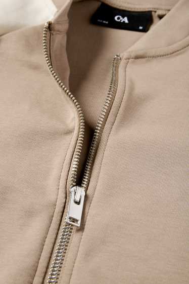 Heren - Sweatvest - wit / beige
