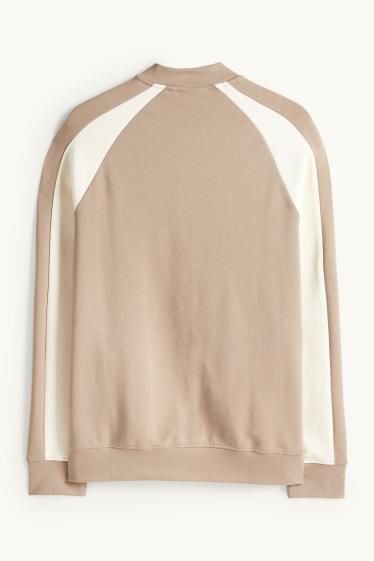 Heren - Sweatvest - wit / beige