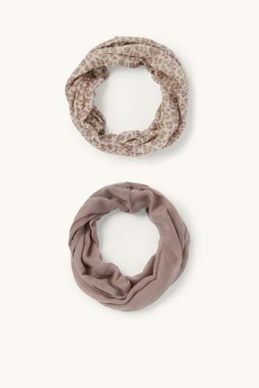 Donna - Confezione da 2 - scaldacollo - beige chiaro