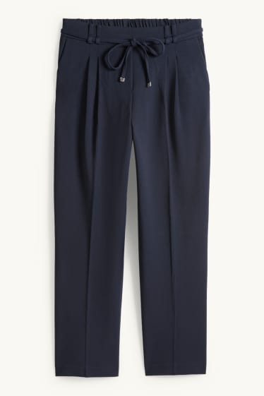 Damen - Stoffhose - High Waist - Tapered Fit - dunkelblau