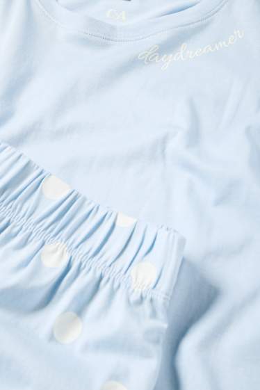 Damen - Pyjama - hellblau