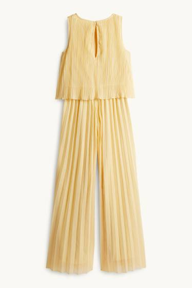 Děti - dívky - Plisovaný overal - s třpytivými efekty - žlutá