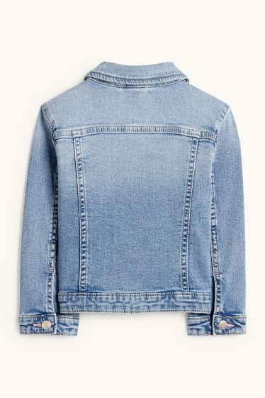 Kinder Mädchen - Blume - Jeansjacke - jeansblau