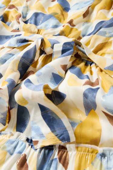 Enfants filles - Robe - effet brillant - à motif - jaune