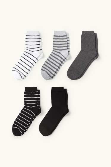 Damen - Multipack 5er - Socken - schwarz / weiss