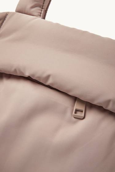 Dames - Grote shopper met afneembare draagriem - taupe