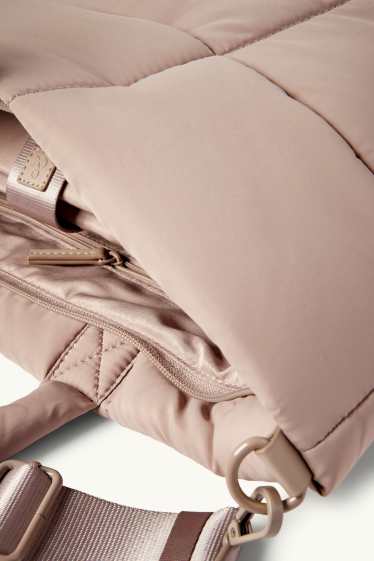 Dames - Grote shopper met afneembare draagriem - taupe