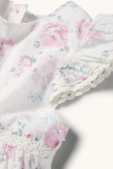 Baby Mädchen - Blümchen - Baby-Kleid - zartrosa