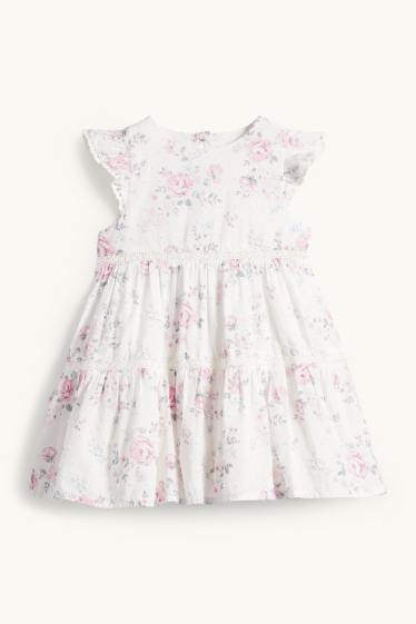 Baby Mädchen - Blümchen - Baby-Kleid - zartrosa