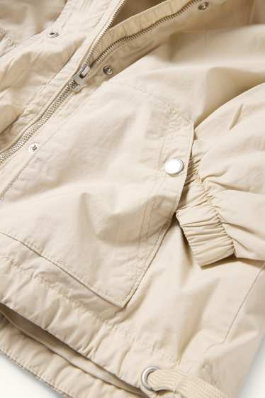 Enfants filles - Veste à capuche - beige clair