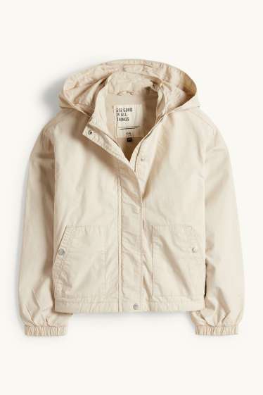 Enfants filles - Veste à capuche - beige clair