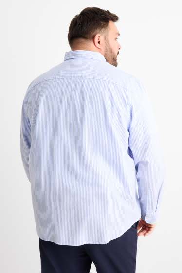 Herren - Hemd - Regular Fit - Button-down - gestreift - weiss / hellblau