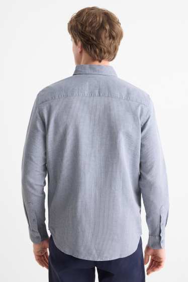 Herren - Hemd - Regular Fit - Kent - strukturiert - blau