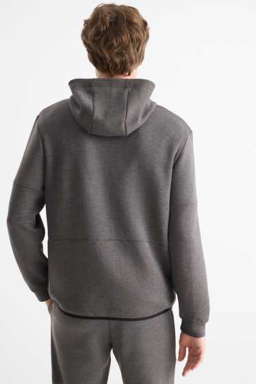 Heren - Sweatvest met capuchon - donkergrijs