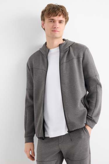 Heren - Sweatvest met capuchon - donkergrijs