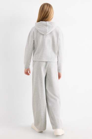 Kinderen: meisjes - Boston - set - hoodie en joggingbroek - 2-delig - licht grijs-mix